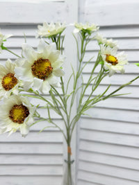 ITEM 10291 W - 25" WHITE MINI SUNFLOWER BUNDLE WITH 3 STEMS