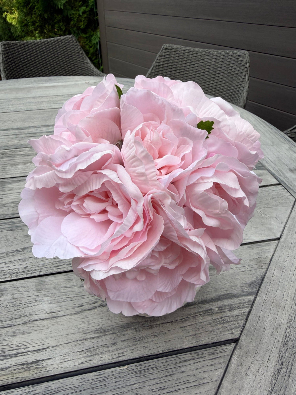 ITEM 10296 PK - 11.5" PINK FRESH TOUCH ENGLISH GARDEN PEONY BUNDLE WITH 6 STEMS