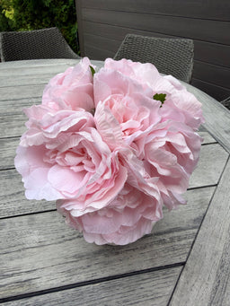 ITEM 10296 PK - 11.5" PINK FRESH TOUCH ENGLISH GARDEN PEONY BUNDLE WITH 6 STEMS