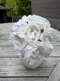 ITEM 10296 W - 11.5" WHITE FRESH TOUCH ENGLISH GARDEN PEONY BUNDLE WITH 6 STEMS