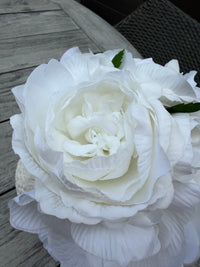 ITEM 10296 W - 11.5" WHITE FRESH TOUCH ENGLISH GARDEN PEONY BUNDLE WITH 6 STEMS