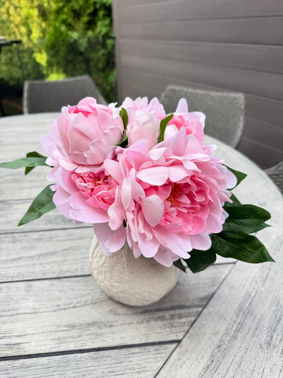 ITEM 10297 PK - 11" PINK FRESH TOUCH JAPANESE GARDEN PEONY BUNDLE WITH 6 STEMS