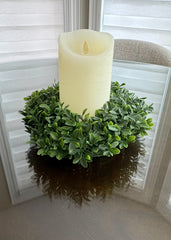 ITEM 11531GR - 5" IN DIM, 11.5" OUTSIDE DIM UV BOXWOOD CANDLERING