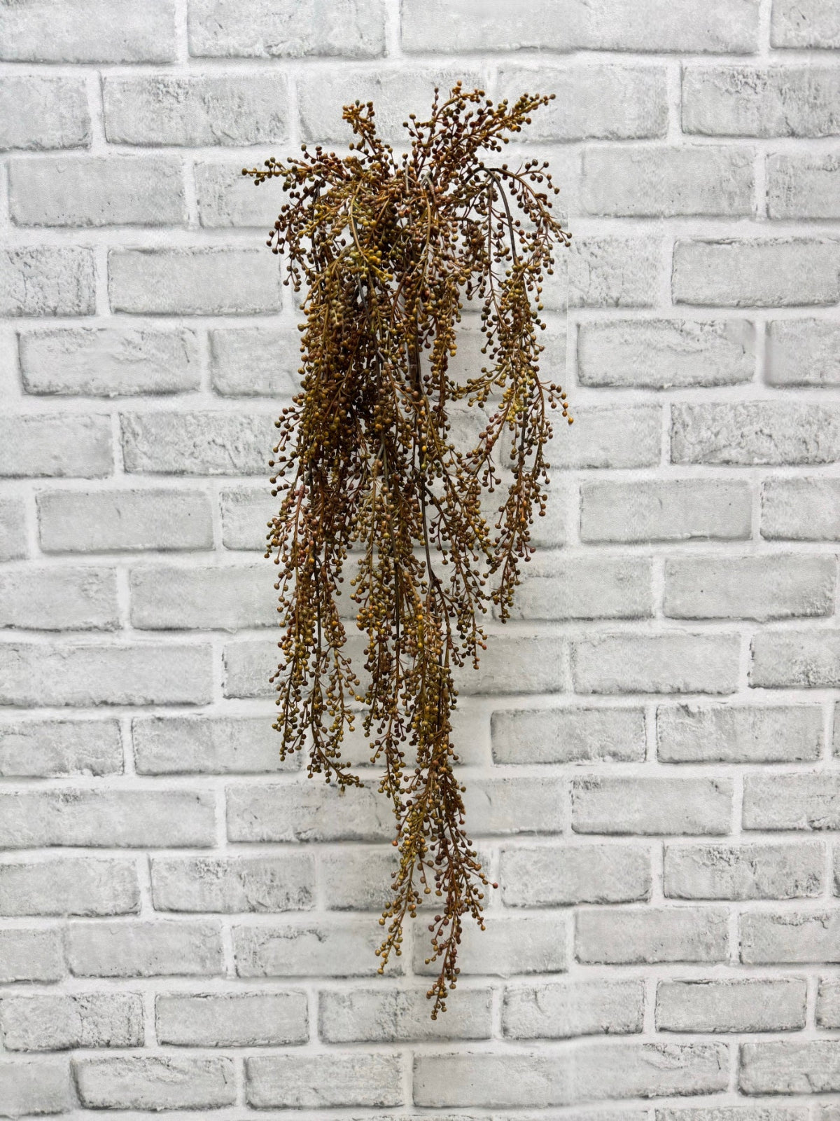 ITEM 11544 BRO - 31" BROWN ORANGE PEPPERBERRIES HANGING VINE BUSH WITH 5 STEMS