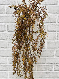 ITEM 11544 BRO - 31" BROWN ORANGE PEPPERBERRIES HANGING VINE BUSH WITH 5 STEMS