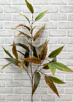 ITEM 11555 GRBR  - 45" GREEN BROWN WILLOW EUCALYPTUS LEAF SPRAY