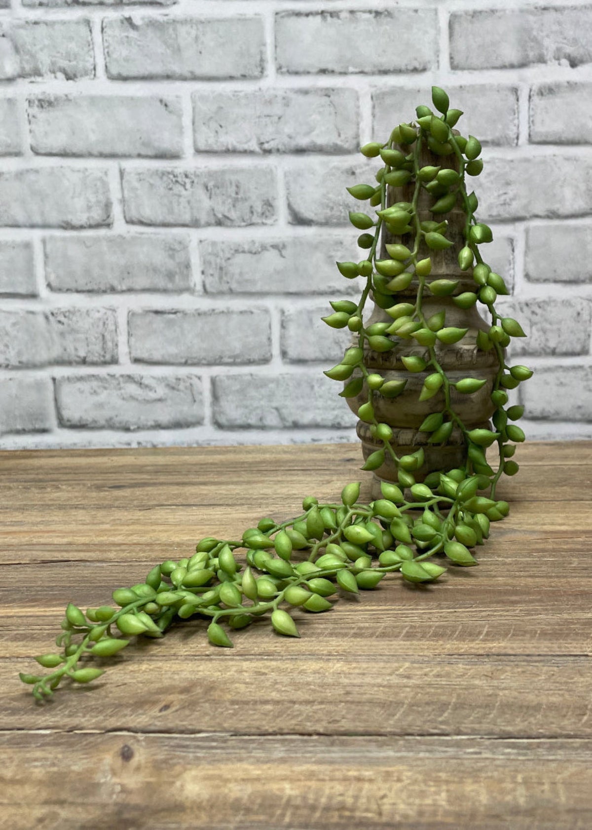 ITEM 11572 GR - 26" FRESH TOUCH  GREEN STRING OF RAINDROPS SUCCULENT WITH 3 VINES
