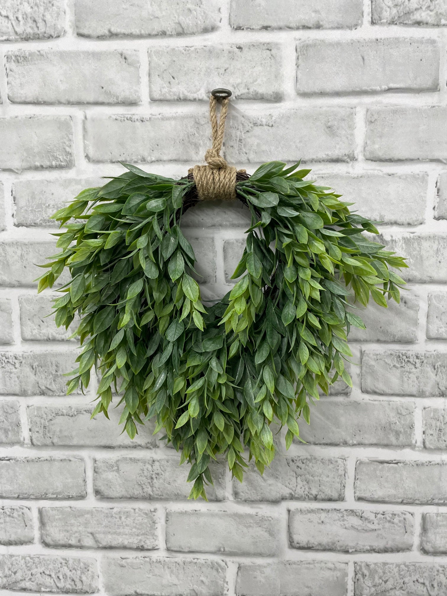 ITEM 11606 - 4.5" INSIDE, 13" OUTSIDE RUSCUS HEART SHAPE WREATH