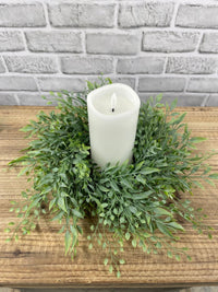 ITEM 11644 GR - 3.5" INSIDE, 12" DIA SMILAX MIX CANDLE RING