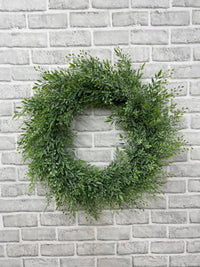 ITEM 11646 - 12" INSIDE DIM, 23" DIA GREEN SMILAX MIX WREATH