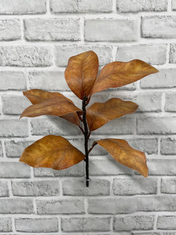 ITEM 11663 FALL - 17" FALL BROWN MAGNOLIA SPRAY WITH 7 LEAVES