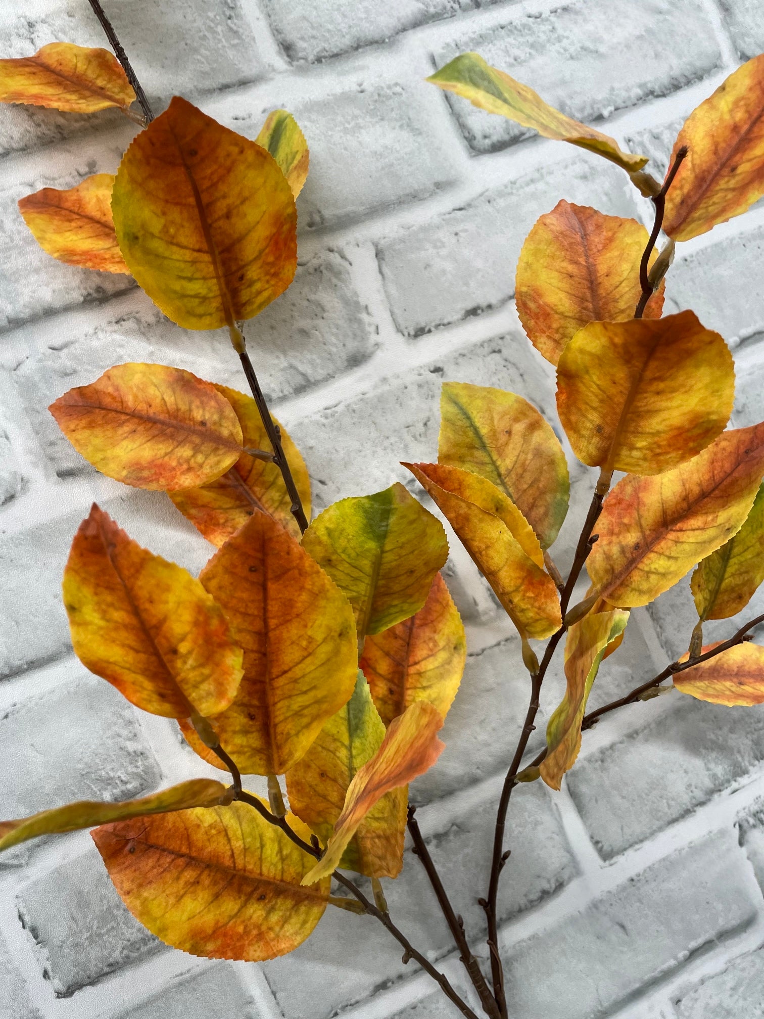 ITEM 11671 YO - 42" YELLOW, ORANG GREEN PLUM LEAF SPRAY