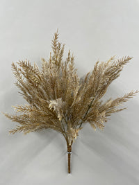 ITEM 11686 CM - 15" FALL CREAM FLOCKED ALPINE SPIKEMOSS BUSH