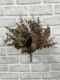 ITEM 11692 BRGR - 12" FALL BROWN GREEN EUCALYPTUS BUSH