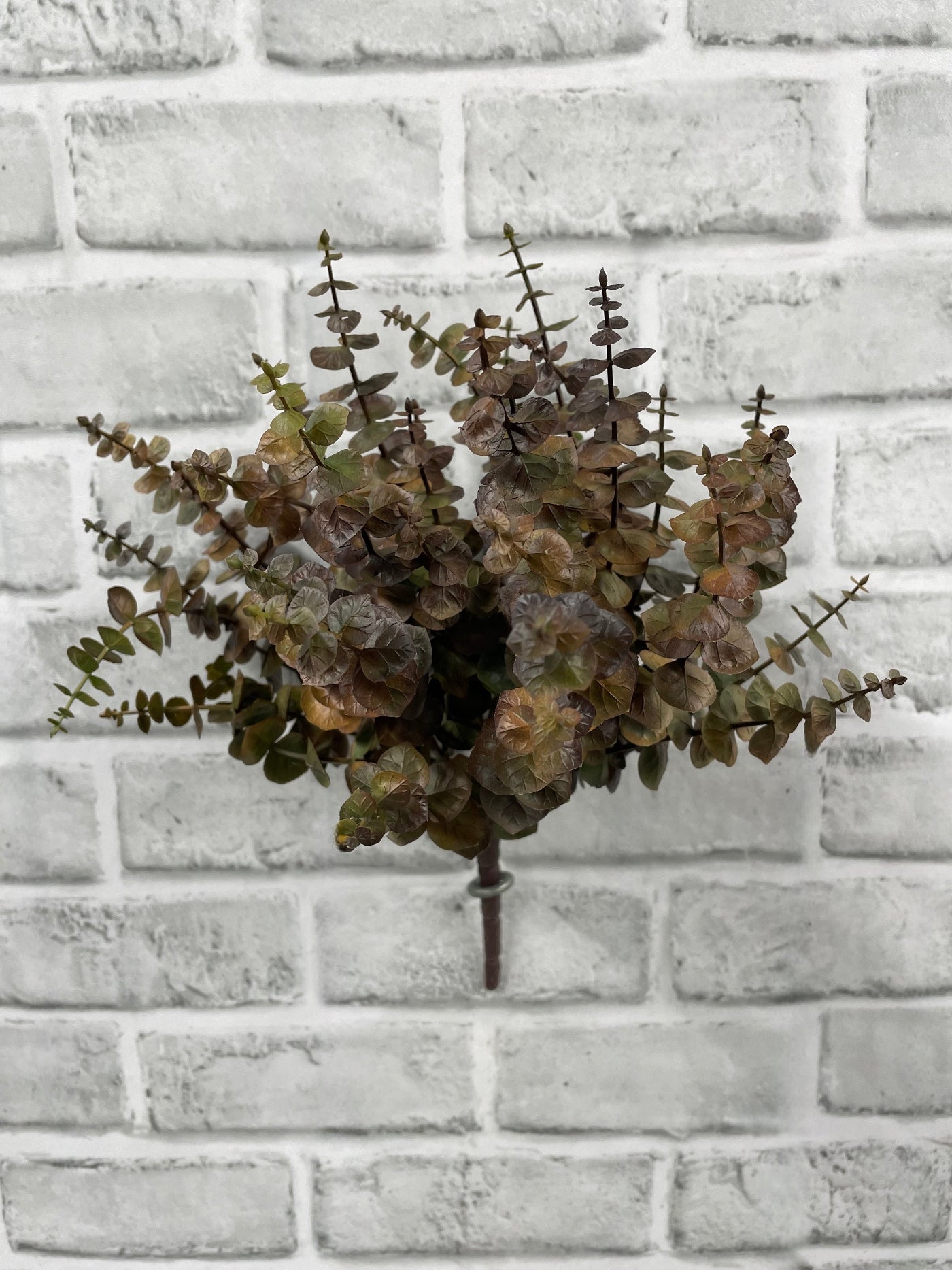 ITEM 11692 BRGR - 12" FALL BROWN GREEN EUCALYPTUS BUSH