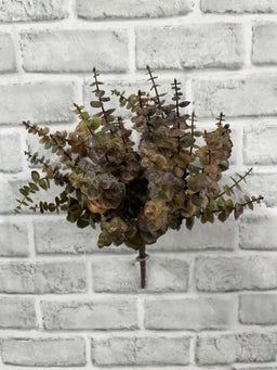 ITEM 11692 BRGR - 12" FALL BROWN GREEN EUCALYPTUS BUSH
