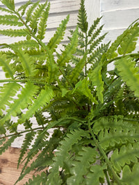 ITEM 11716 - 17.5"   UV FRESH TOUCH LEATHERLEAF FERN BUSH WITH 18 LEAVES