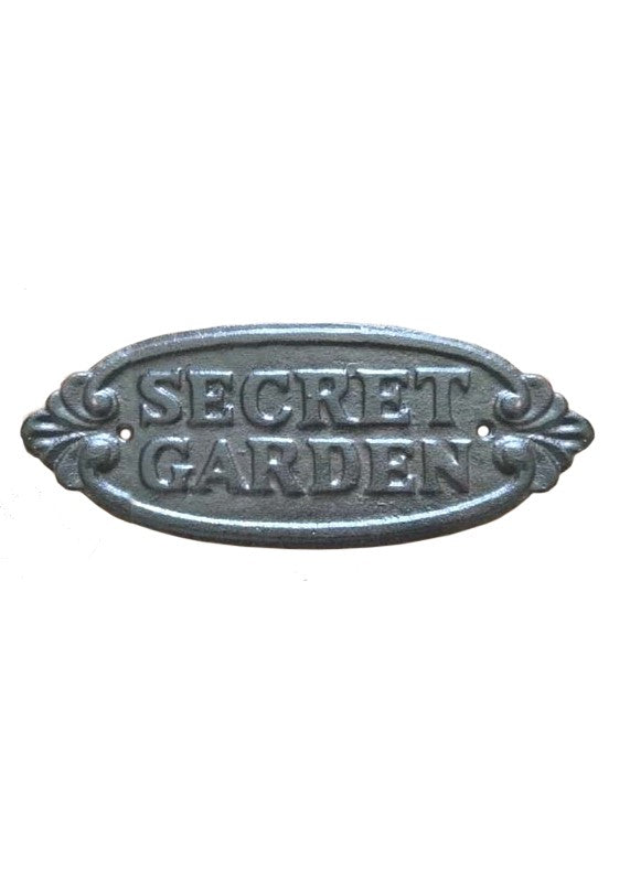 ITEM KOP 12180 - 9"X3.5" CAST IRON SECRET GARDEN PLAQUE