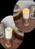 ITEM 1640IVORY - 3"X4" IVORY 3D FLAME SMOOTH FINISH MELTING REALISTIC LED PILLAR WITH 6 HOUR TIMER