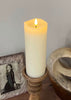 ITEM 1642IVORY - 3"X8" IVORY 3D FLAME SMOOTH FINISH MELTING REALISTIC LED PILLAR WITH 6 HOUR TIMER