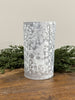 ITEM 1656 - 3.54" X 6" GRAY LED GLASS CYLINDER W/DEER IN WINTER FOREST W/TIMER
