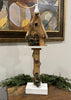 ITEM 1682 - 5.5" X 3" X 21.75" LED NATURAL WOODEN BIRDHOUSE POST WITH TIMER
