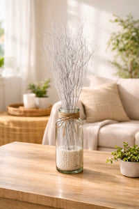 ITEM 1800 W - 3 FOOT WHITE JAY BRANCHES IN A BUNDLE - APPROX 5 STEMS
