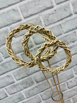ITEM 1804 NAT - 23-26" TALL NATURAL LATA WREATH ON STEM PACKAGE - 3 PER PACKAGE - 2X4" & 1X6"