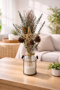 ITEM 1808 - 40" CHRISTMAS BOUQUET WITH EUCALYPTUS, CINNAMON, LATA STARS, PINE CONES, JAY BRANCHES...