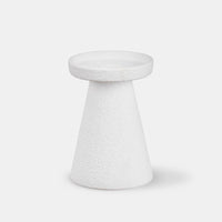ITEM 56278 - 4.25"D X 6.5"H, WHITE TEXTURED CERAMIC PILLAR CANDLE HOLDER