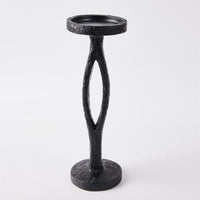 ITEM 56282 - 4" X 9.5"H, POLYRESIN BLACK PILLAR CANDLE HOLDER