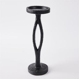 ITEM 56282 - 4" X 9.5"H, POLYRESIN BLACK PILLAR CANDLE HOLDER
