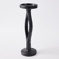 ITEM 56282 - 4" X 9.5"H, POLYRESIN BLACK PILLAR CANDLE HOLDER