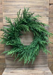 ITEM 81659 - 24" FRESH TOUCH NORFOLK PINE WREATH ON NATURAL FRAME