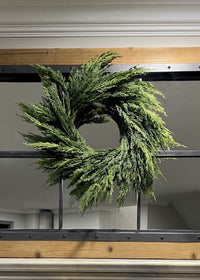 ITEM 81676 - 20" FRESH TOUCH WHISPY CEDAR WREATH