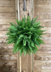 ITEM 81702 - 14" FRESH TOUCH GREEN SEQUOIA CYPRESS HANGING BALL