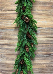ITEM 81730 - 72" FRESH TOUCH PINE, SPRUCE AND CYPRESS GARLAND WITH PINE CONES