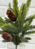 ITEM 81916  - 23" FRESH TOUCH SPRUCE SPRAY WITH NATURAL PINE CONES