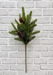 ITEM 81916  - 23" FRESH TOUCH SPRUCE SPRAY WITH NATURAL PINE CONES