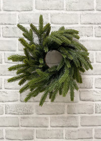 ITEM 81926  - 3.5" IN DIM, 14" OUT DIM,  FRESH TOUCH SPRUCE CANDLE RING