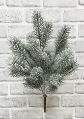 ITEM 81957  - 17" SNOWY PINE BUSH WITH 5 STEMS