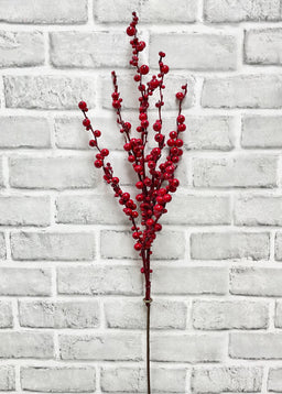 ITEM 81982 R  - 26" WEATHER RESISTANT RED CLUSTER BERRIES SPRAY