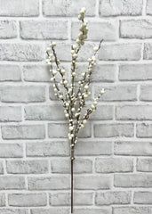 ITEM 81982 W  - 26" WEATHER RESISTANT WHITE CLUSTER BERRIES SPRAY