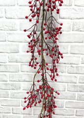 ITEM 81987 R  - 54" WEATHER RESISTANT SHINY RED MINI CRANBERRY GARLAND