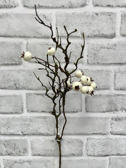 ITEM 81990 CM - 15.5" CREAM WEATHER RESISTENT BERRY PICK