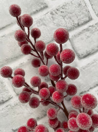 ITEM 81997 R - 18" RED SUGARED BERRY SPRAY