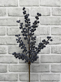 ITEM 81998 BL - 25.5" BLUE SUGARED BERRY SPRAY