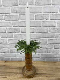 ITEM 82000 - 2" INSIDE DIM, 6" OUTSIDE DIM  FRESH TOUCH NORTHERN WHITE CEDAR TAPER/CANDLE RING