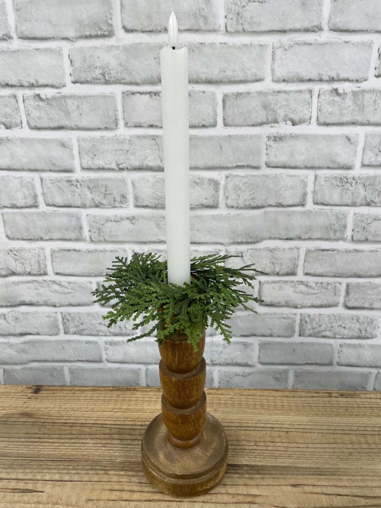 ITEM 82000 - 2" INSIDE DIM, 6" OUTSIDE DIM  FRESH TOUCH NORTHERN WHITE CEDAR TAPER/CANDLE RING