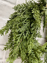 ITEM 82010 - 8" INSIDE DIM, 14" OUTSIDE DIM, 20"L FROM TOP OF ROPE FRESH TOUCH NORTHERN WHITE CEDAR HEART SHAPE WREATH